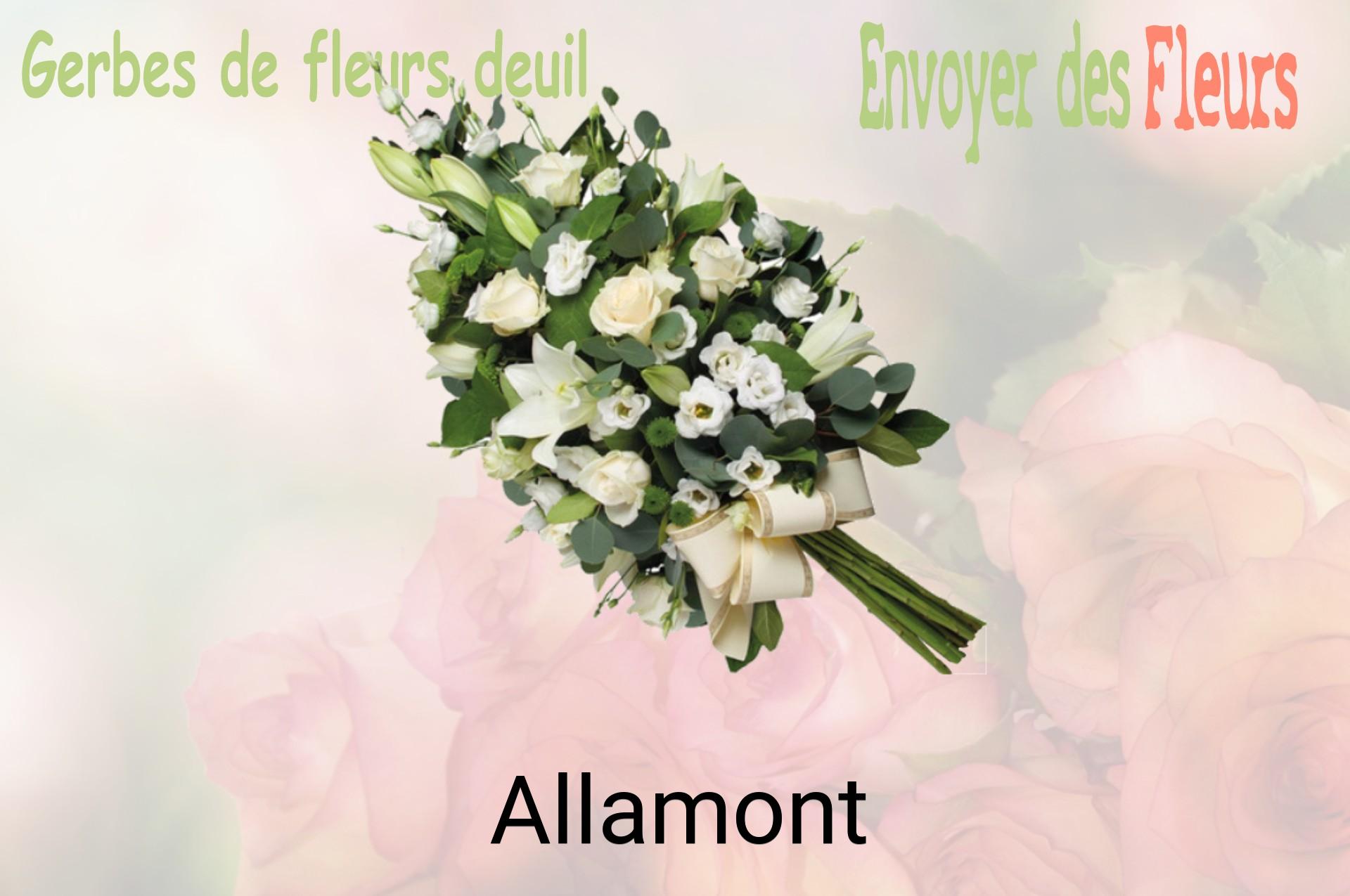 Gerbe de fleurs de deuil livrée à Allamont